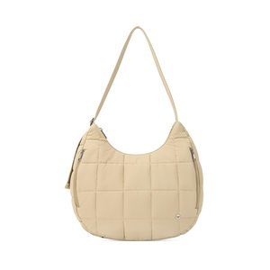 Puffer Crescent Shoulder Bag, Nylon Quilted Shoulder Purses, Puffy :>